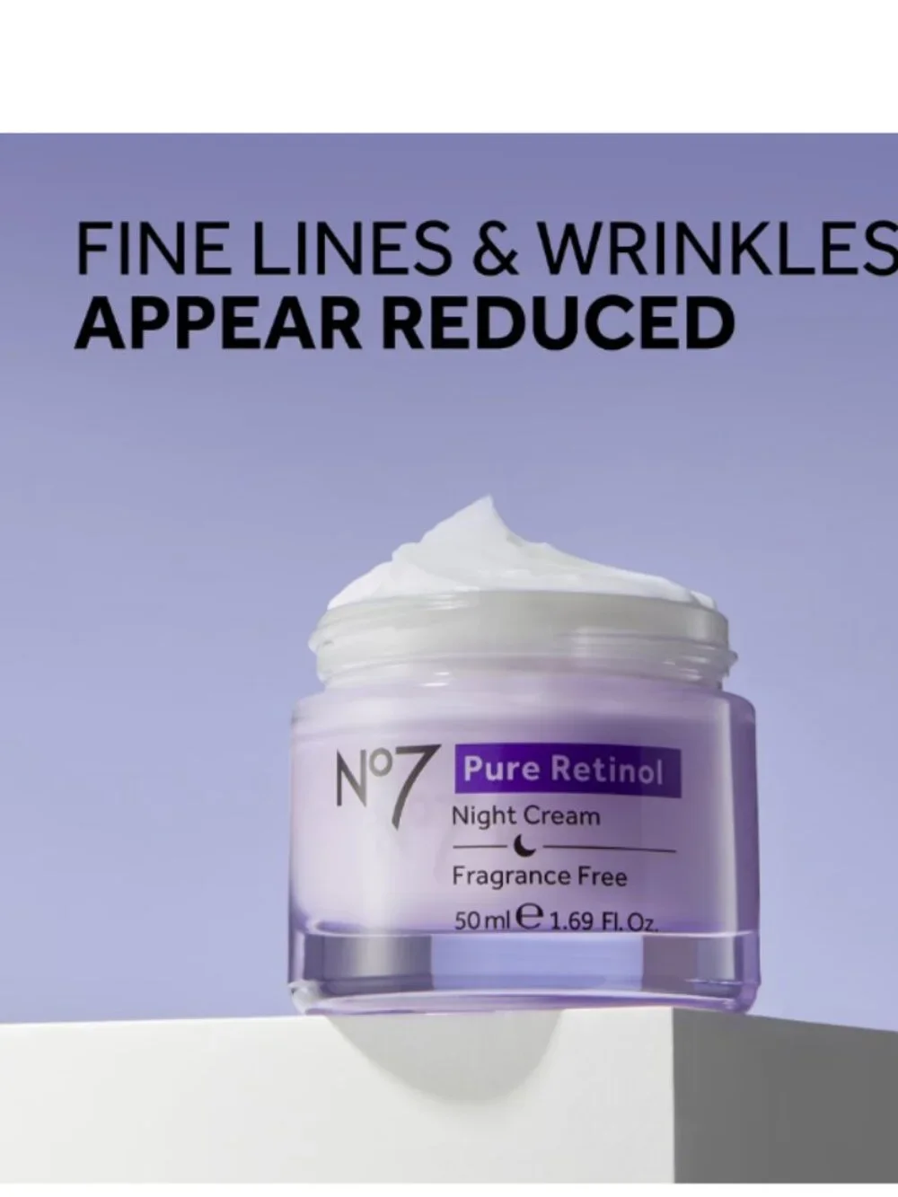 No7 Pure Retinol Night Repair Cream 1.69 fl oz Fragrance Free